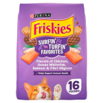 Purina Friskies Dry Cat Food for Adult Cats & Kittens, Surfin' & Turfin