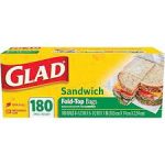 GLAD SANDWICH SIZE-180CT FOLD TOP Packing / Size : 12/180CT
