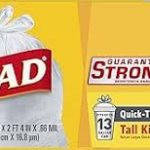 GLAD TRASH 13GAL-80CT QUICK TIE STRONG Packing / Size : 4/80CT