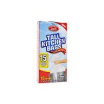 HOME SELECT TRASH BAGS 13GAL/WHITE Packing / Size : 24/15CT