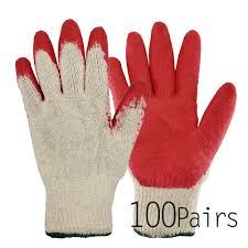 RED COATED COTTON GLOVES Packing / Size : 30/10CT