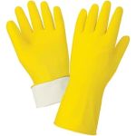 YELLOW FLOCK GLOVES-LARGE Packing / Size : 1/12CT
