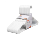 6CT PLASTIC HANGERS-WHITE#143W Packing / Size: 48/6CT