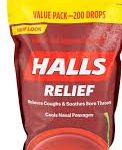 HALLS DROPS IN BAG 40CT/CHERRY Packing / Size: 72/40CT