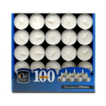 TEA LIGHTS CANDLES-WHITE/100CT Packing / Size : 12/100CT