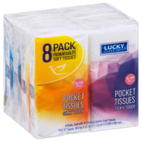 8PK LUCKY CLASSIC POCKET TISSUES-CUBE Packing / Size : 24/8PK