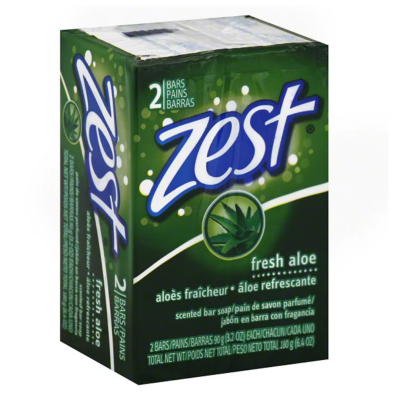 2/PK ZEST BAR SOAP-FRESH ALOE Packing / Size : 24/2-90g