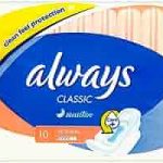 ALWAYS 10CT CLASSIC W/WINGS PADS-NORMAL Packing / Size : 16/10CT