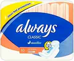 ALWAYS 10CT CLASSIC W/WINGS PADS-NORMAL Packing / Size : 16/10CT